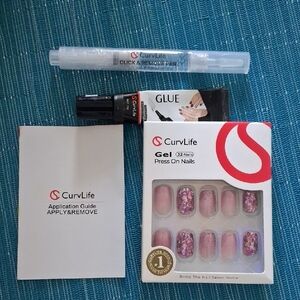 Pink Press On Nails Kit